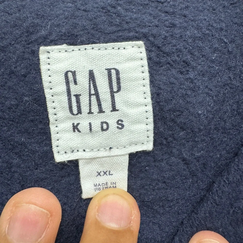 Gap Kids Navy Blue Full Zip Logo Hoodie Sweatshirt XXL 5343